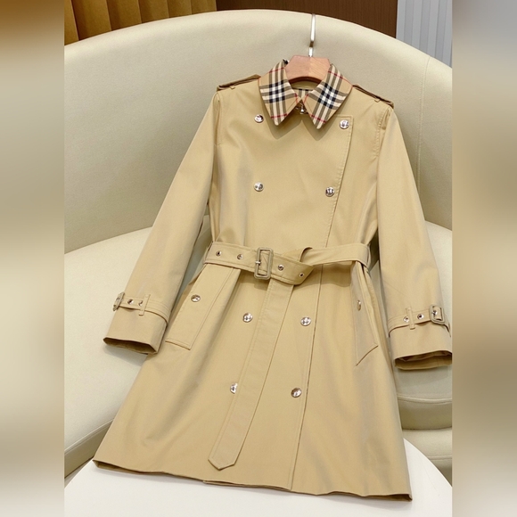 Burberry Jackets & Blazers - Burberry Tan Double-Breasted Trench Coat